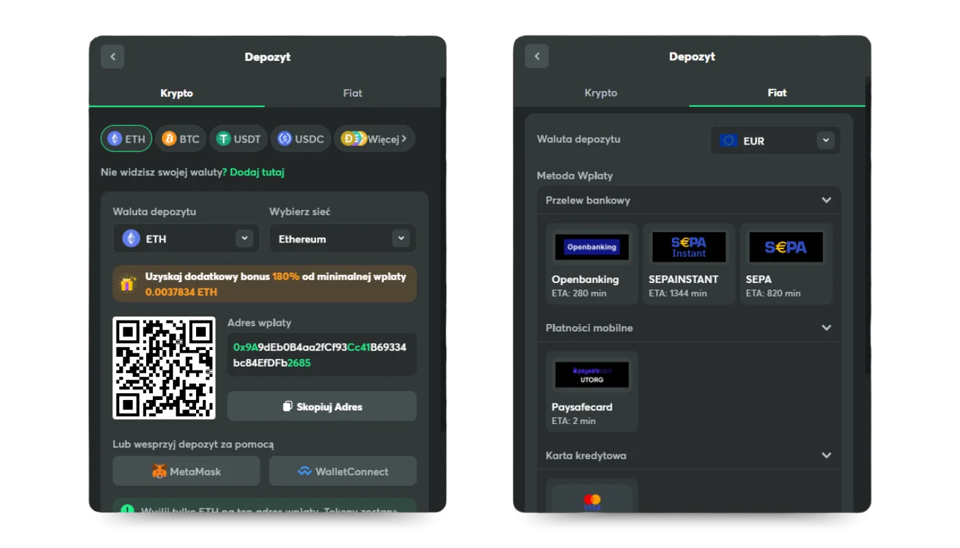 Metody płatności BC.Game